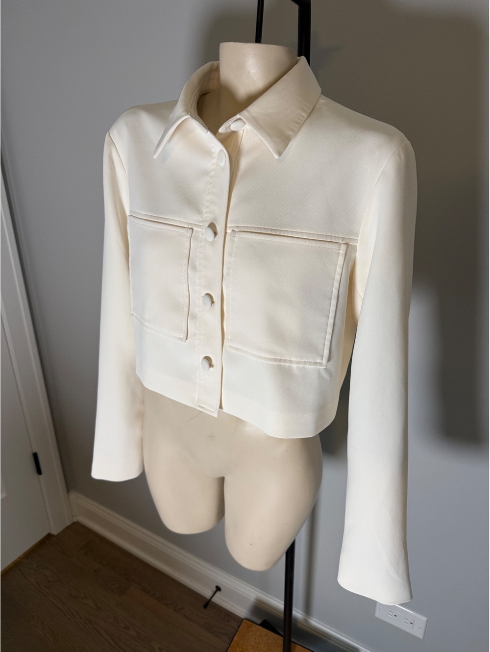 Good American Women's Cream Utility Jacket Size M‎ - Picture 3 of 12
